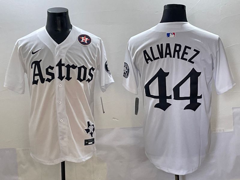 Men 2025 Houston Astros #44 Alvarez White Five generations Joint Name Nike MLB Jersey style 10->houston astros->MLB Jersey